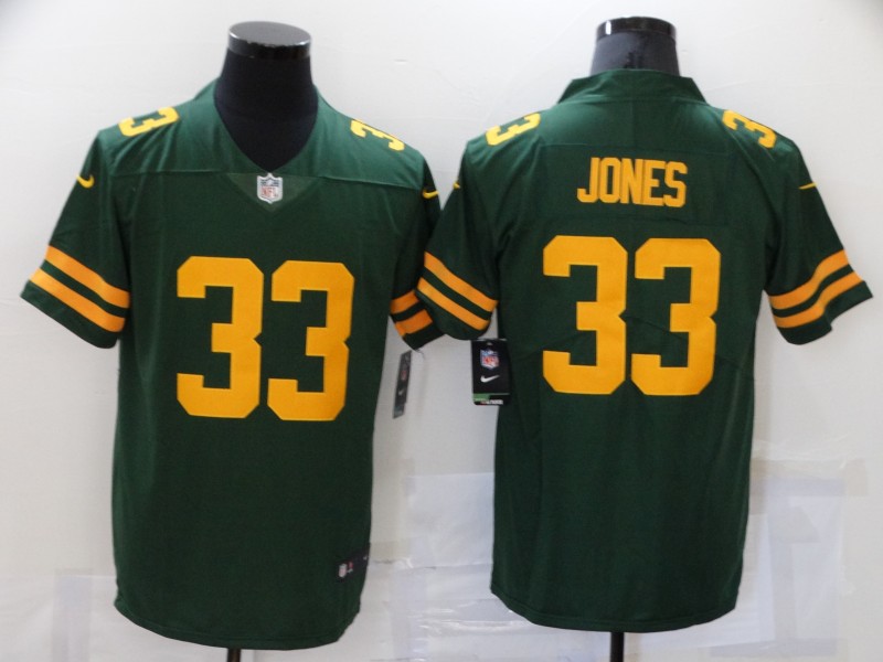 Men Green Bay Packers 33 Jones Green New Vapor Untouchable Limited Player 2021 Nike NFL Jersey